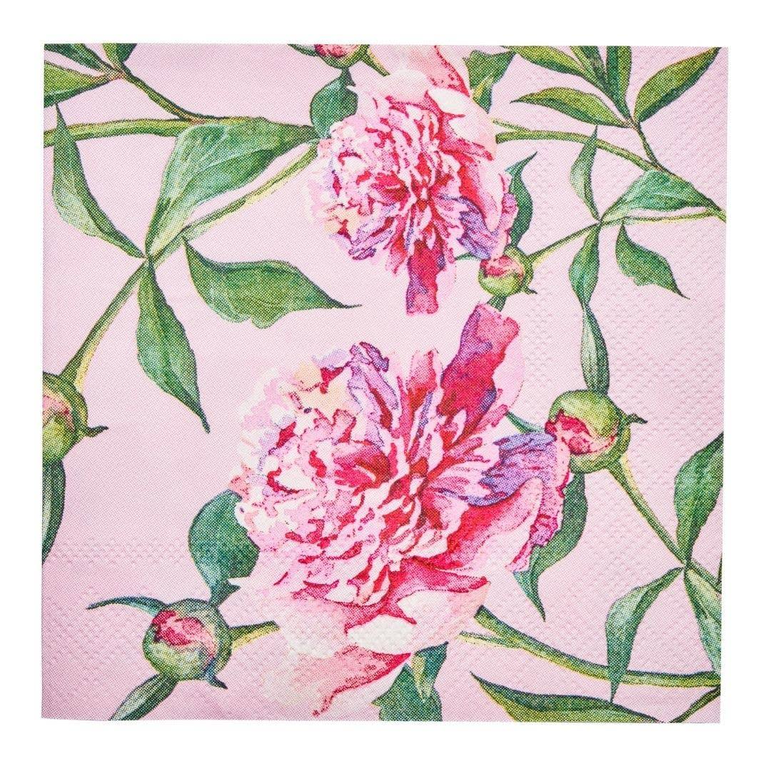 Cocktail Napkin Pink Peonies - 20pkg - Marcel’s Culinary Experience