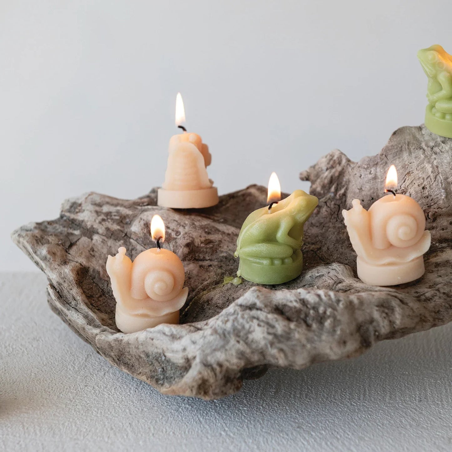 Frog Shaped Tealight Candles - Light Green, Set of 9