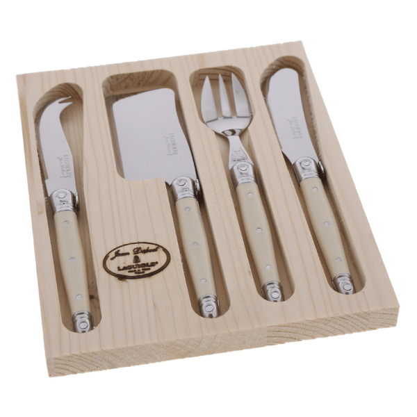 Jean Dubost Mini 4-Piece Cheese Set in Ivory