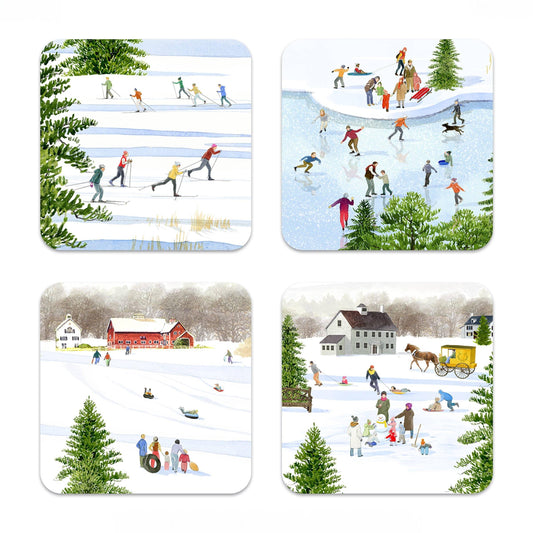 Caskata X Felix Doolittle Winter Birchwood Coasters, Set of 4 - Marcel’s Culinary Experience