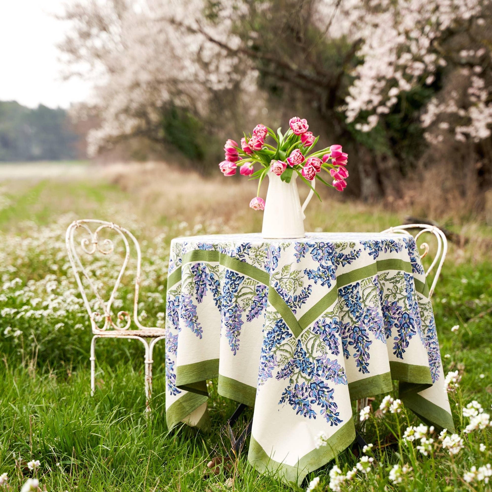 Wisteria Blue & Green | Tablecloths - Marcel’s Culinary Experience
