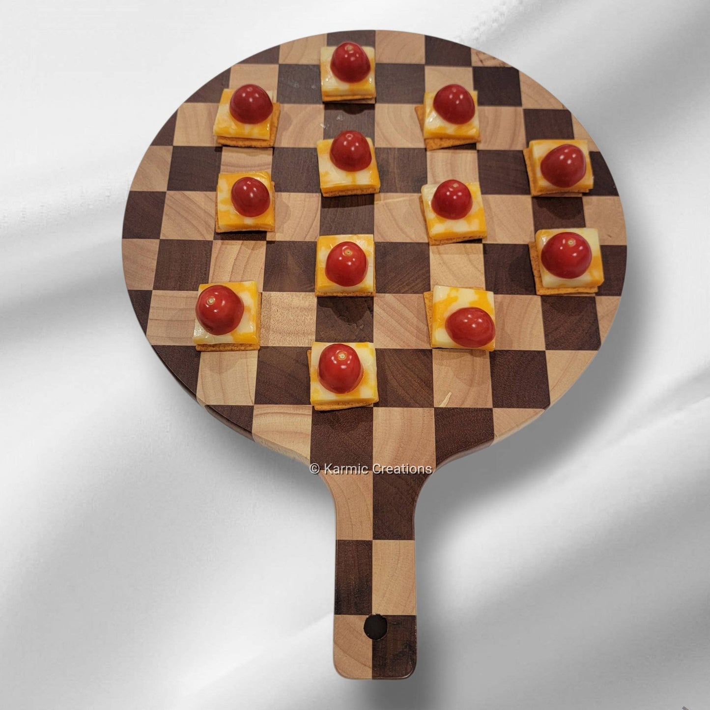 Round Charcuterie Board with Handle