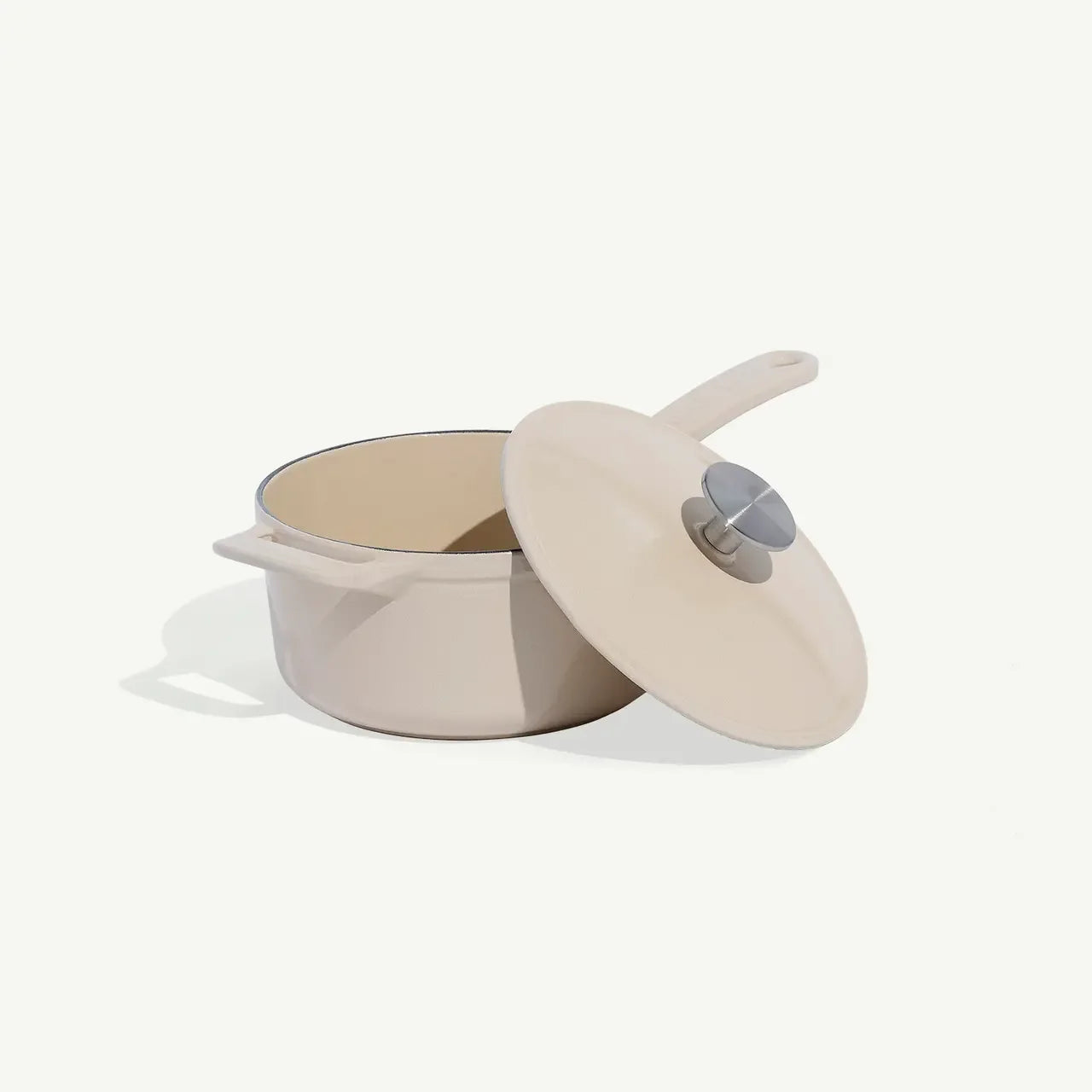 Made In Antique White Enameled Cast Iron Saucepan - 2 Qt - Marcel’s Culinary Experience