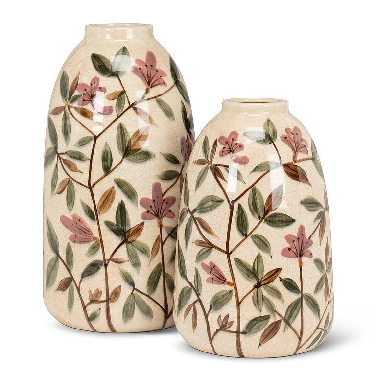 Pink Floral Tall Vase