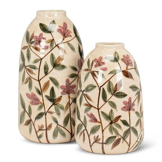 Pink Floral Tall Vase
