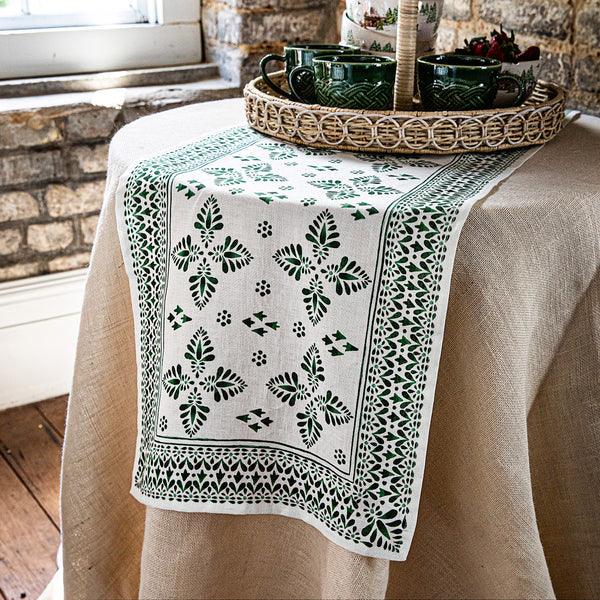 Juliska Iberian Border 18" x 90" Table Runner - Evergreen - Marcel’s Culinary Experience