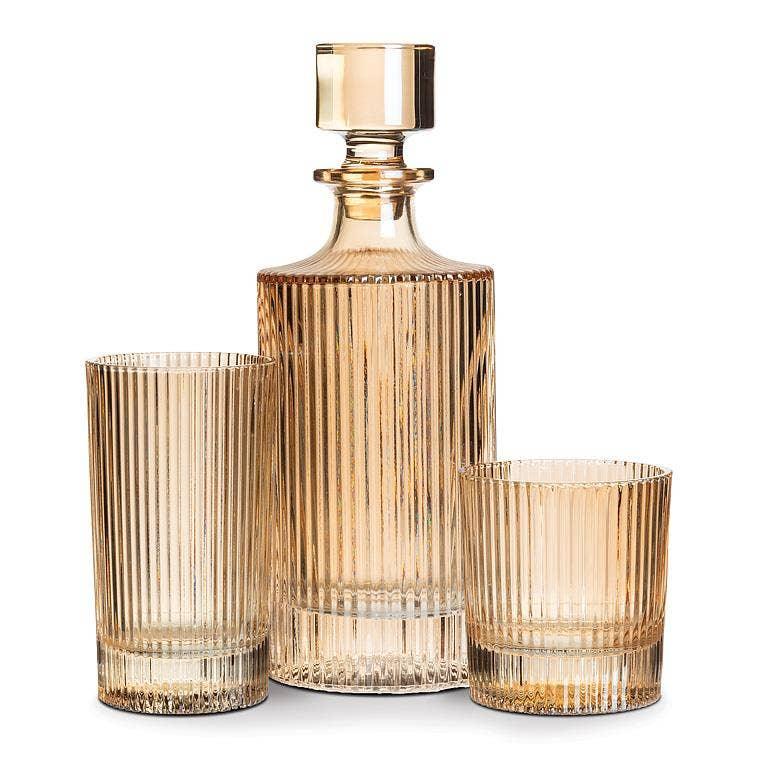 Vertical Optic Decanter-Amber-10.5"H