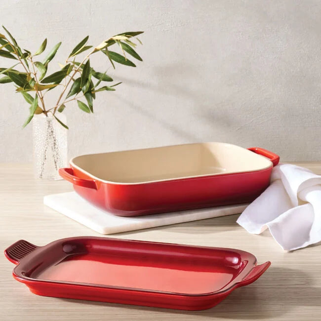 Le Creuset Rectangular Dish with Platter Lid - Cerise