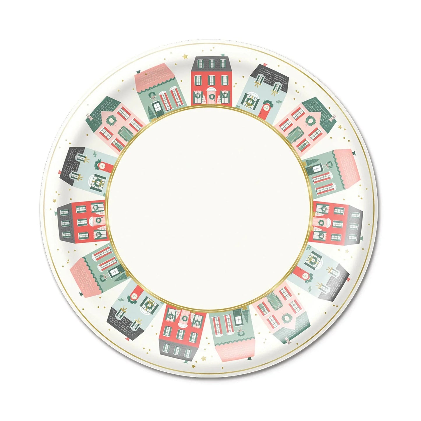 Village Christmas Round Paper Plate - Marcel’s Culinary Experience