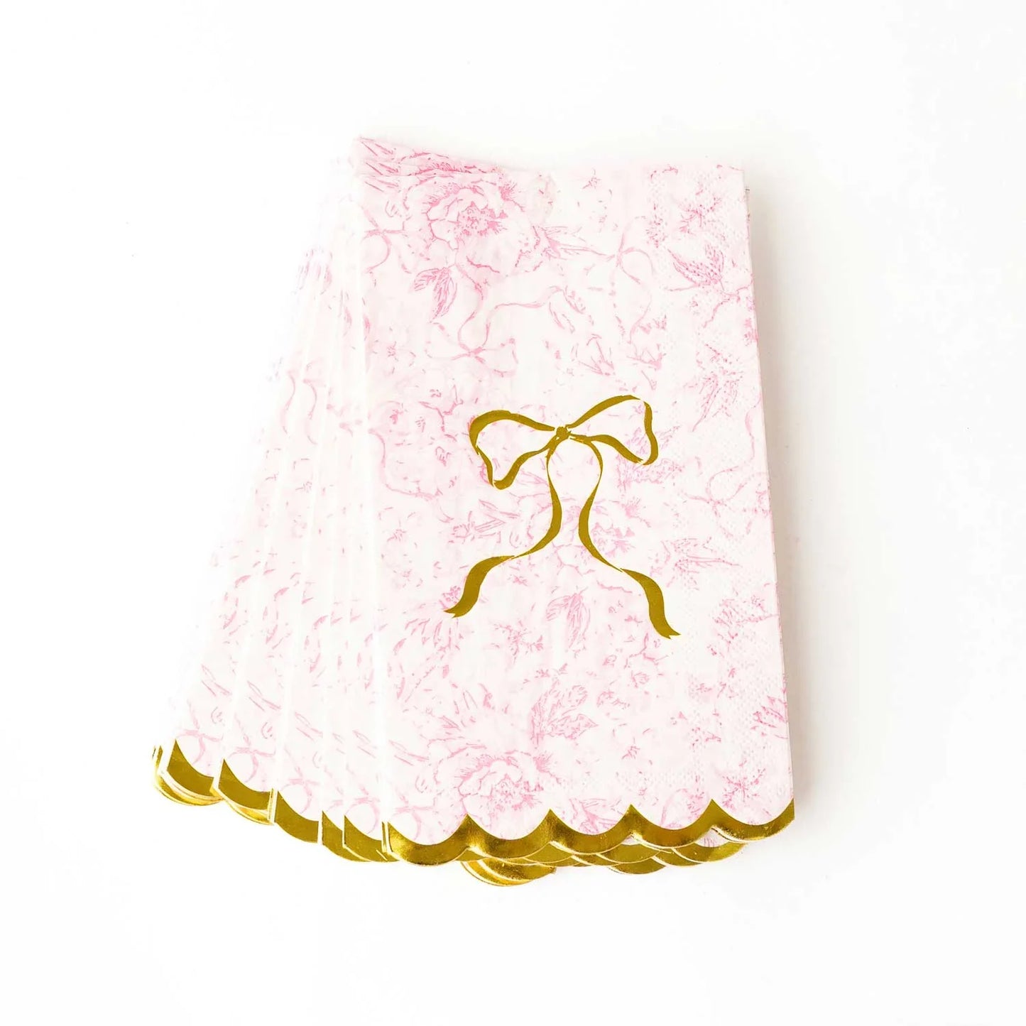 Pink Bow Toile Paper Guest Towel Packs