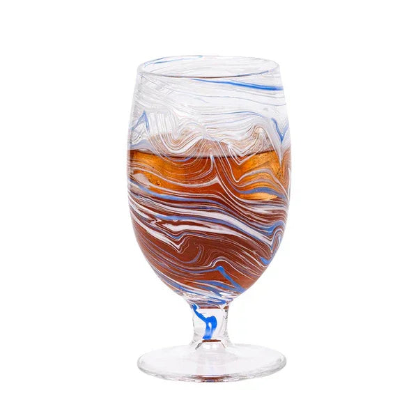 Juliska Puro Marbled Goblet Blue - Marcel’s Culinary Experience
