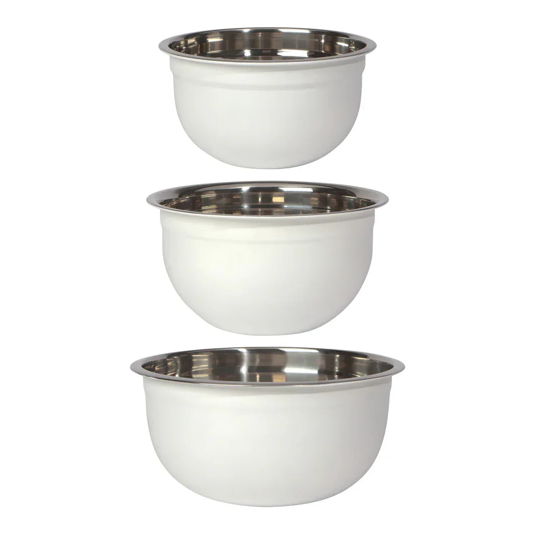 Matte Steel White Mixing Bowls Set of 3 - Marcel’s Culinary Experience