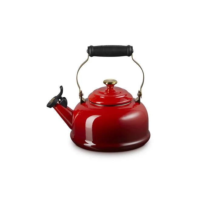 Le Creuset Classic Whistling Kettle with Gold Knob 1.7 qt - Cerise