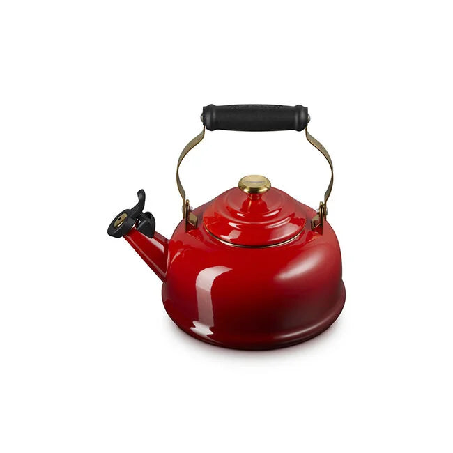 Le Creuset Classic Whistling Kettle with Gold Knob 1.7 qt - Cerise