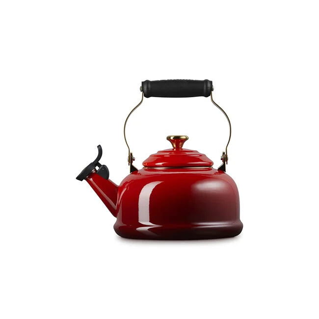 Le Creuset Classic Whistling Kettle with Gold Knob 1.7 qt - Cerise