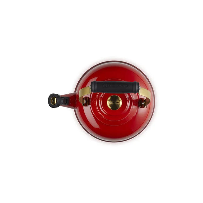 Le Creuset Classic Whistling Kettle with Gold Knob 1.7 qt - Cerise