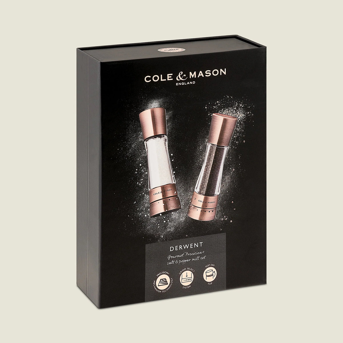Cole & Mason Derwent Stainless Steel Salt & Pepper Mill Set | 7.5 Inch