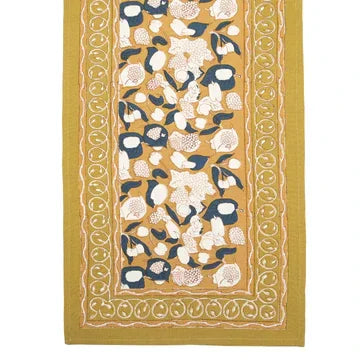 Couleur Nature Forest Harvest Mustard & Blue Table Runners 16"x90" - Marcel’s Culinary Experience