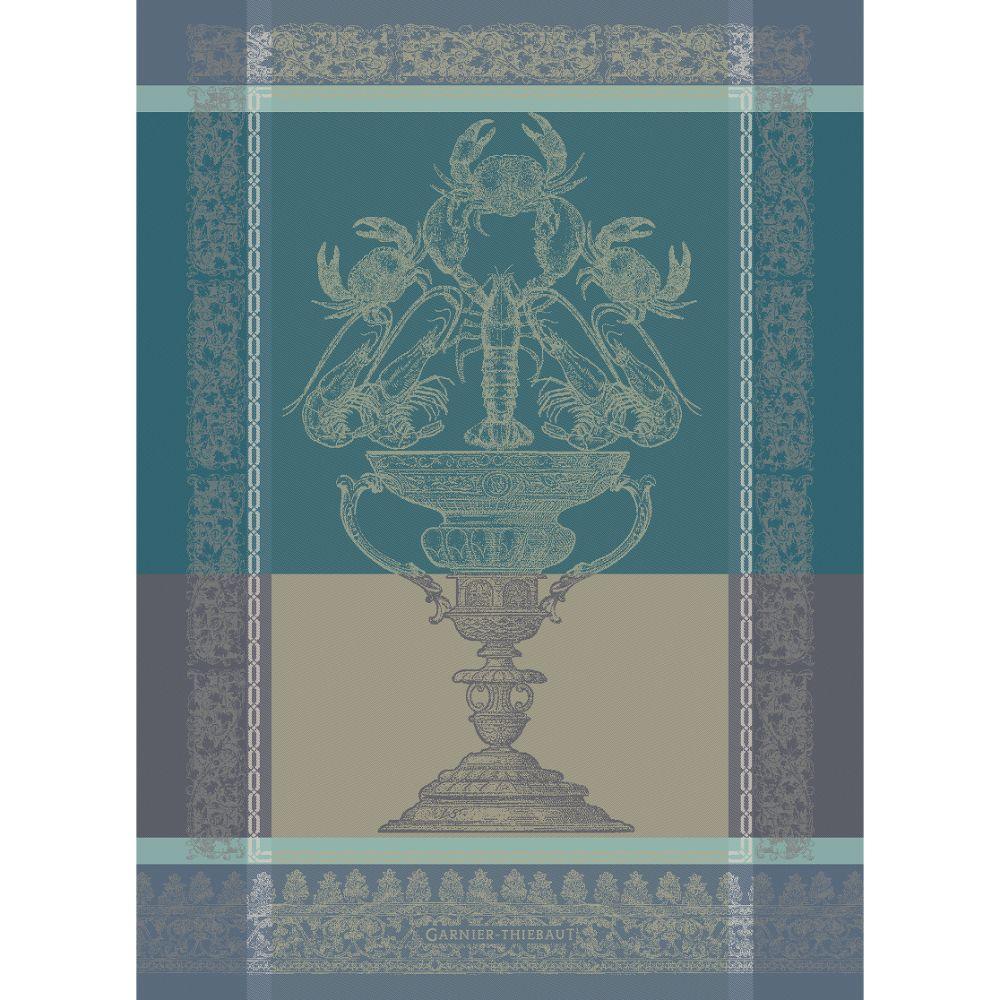 Garnier Thiebaut Coupe Fruits De Mer Turquoise Jacquard Kitchen Towel - Marcel’s Culinary Experience