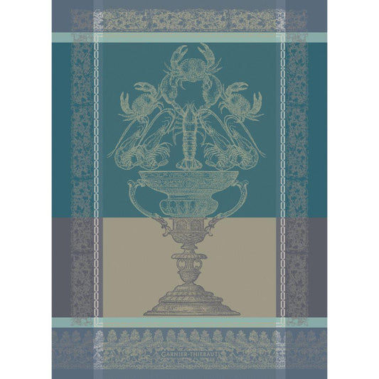 Garnier Thiebaut Coupe Fruits De Mer Turquoise Jacquard Kitchen Towel - Marcel’s Culinary Experience