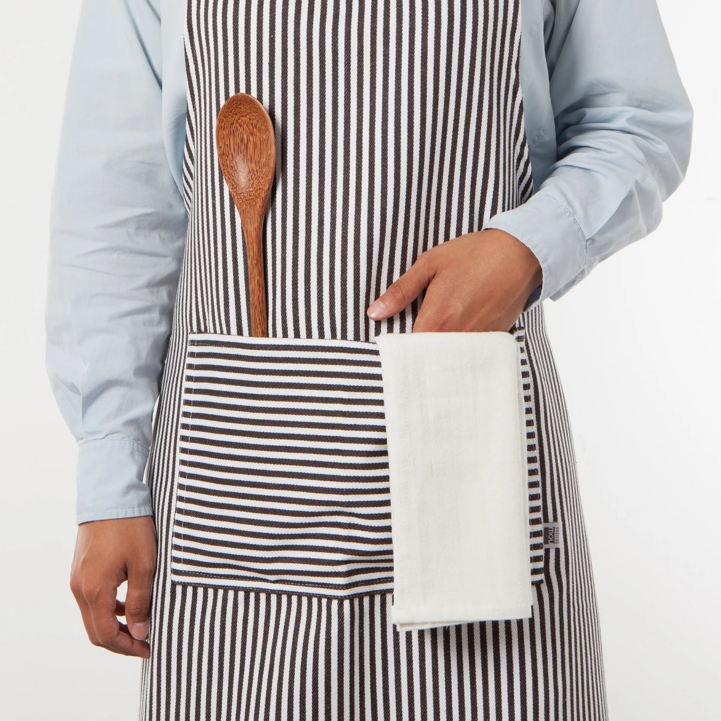 Narrow Black Stripe Cotton Chef's Apron