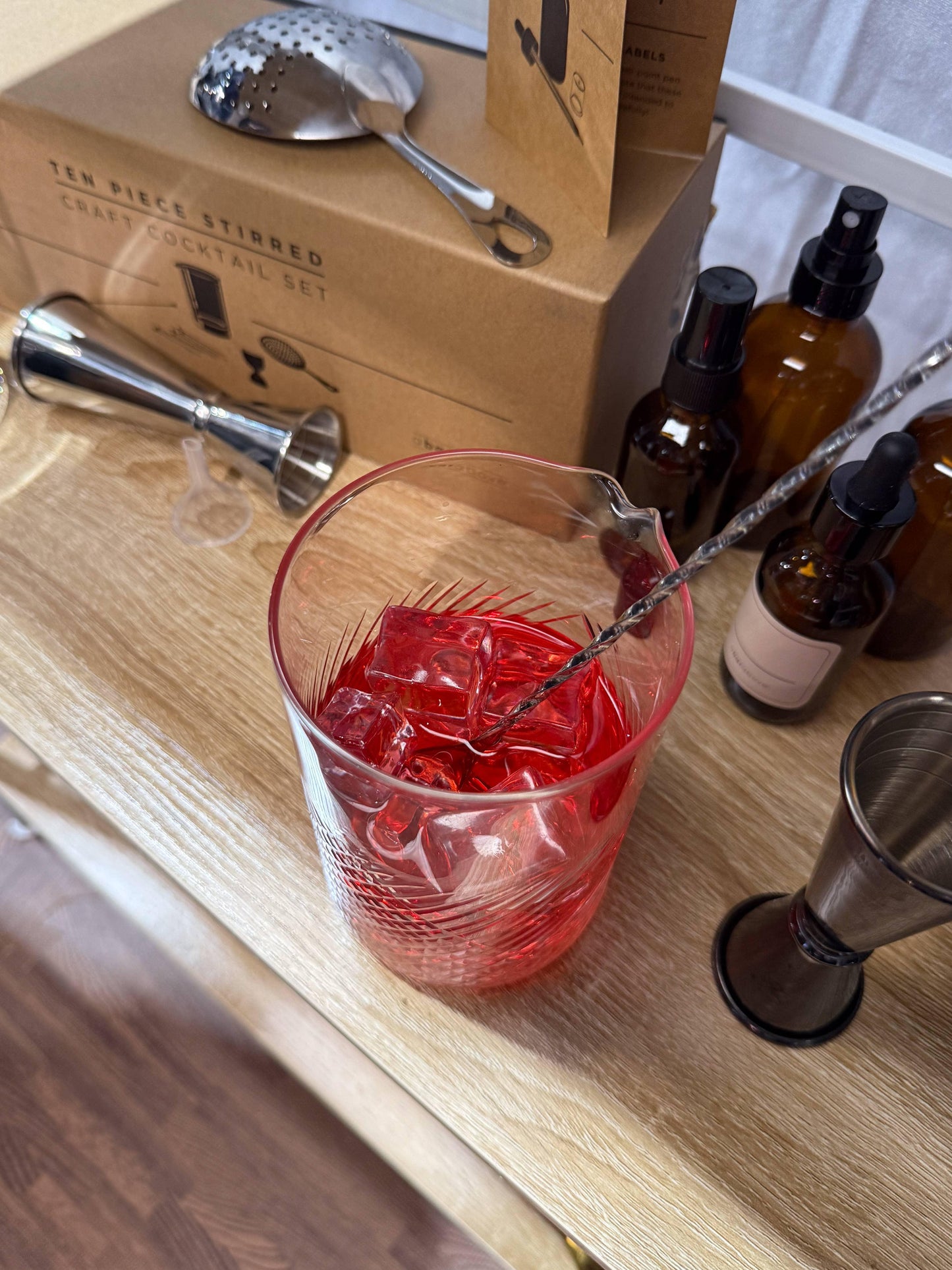 Craft Cocktail Mixing Glass, Botanica Print - Marcel’s Culinary Experience