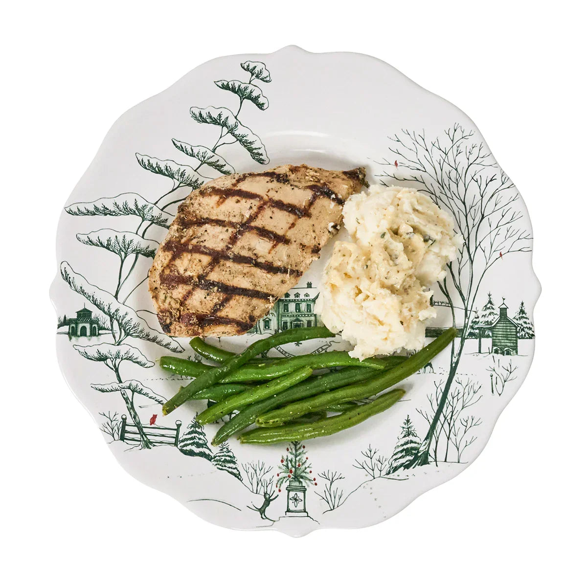 Juliska Country Estate Winter Frolic Dinner Plate - Evergreen