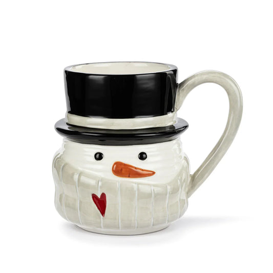 Snowman Red Heart Cream Ceramic Mug - 20oz - Marcel’s Culinary Experience