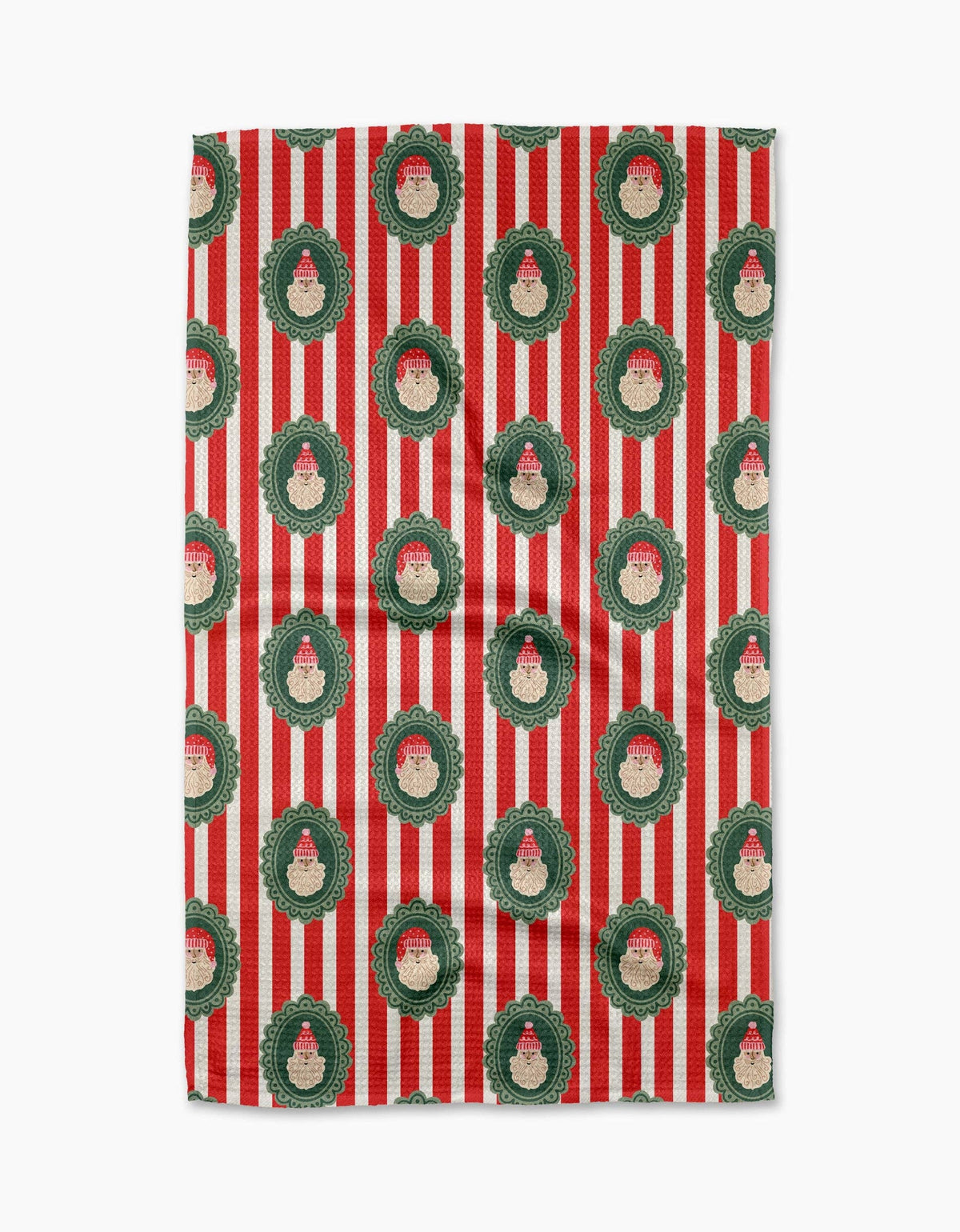 Geometry Striped Santa Tea Towel