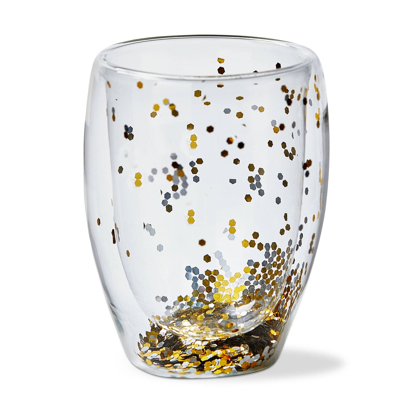 Confetti Double Wall Stemless Wine Gold Glass Everyday