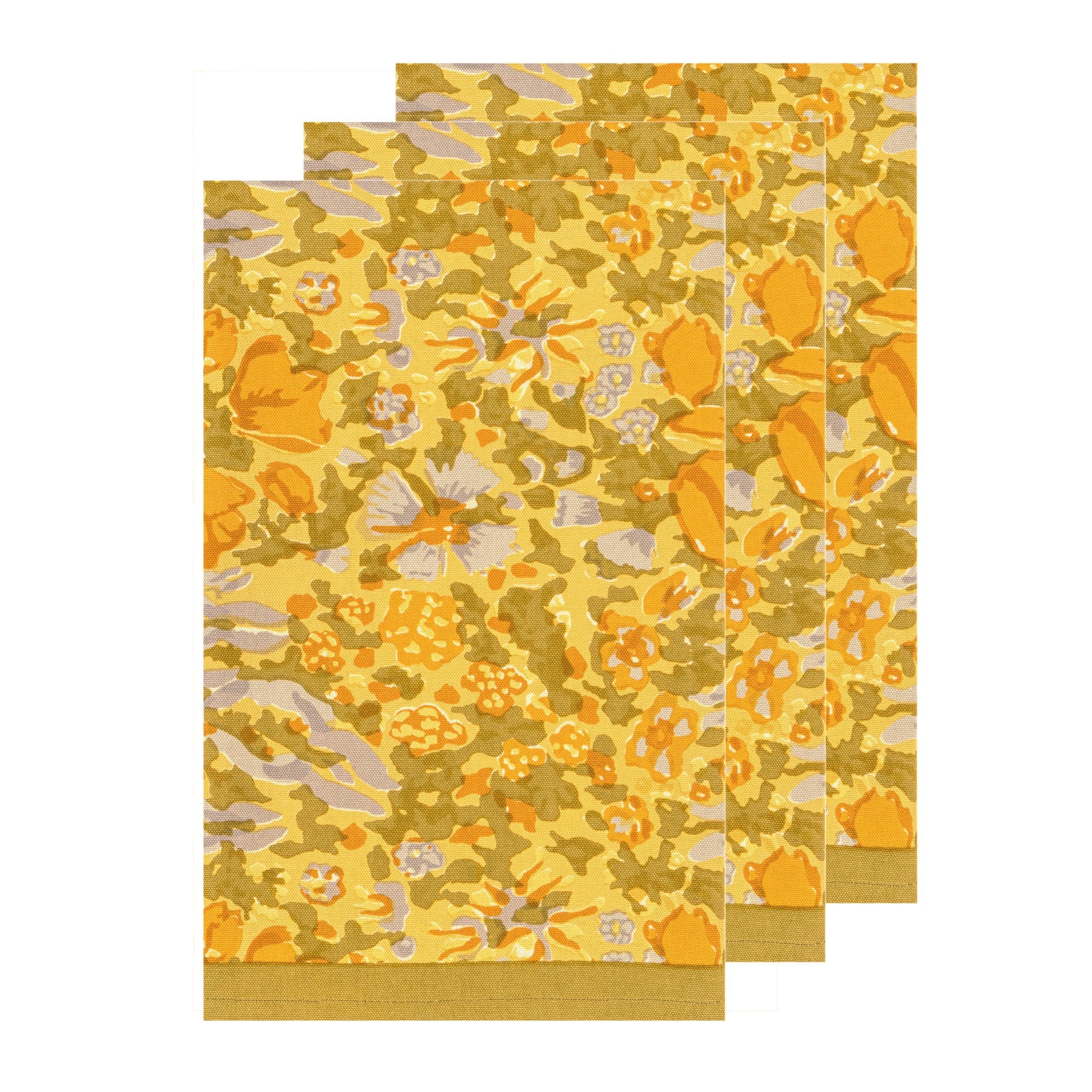 Couleur Nature Jardin Mustard & Grey | Tea Towel - Marcel’s Culinary Experience