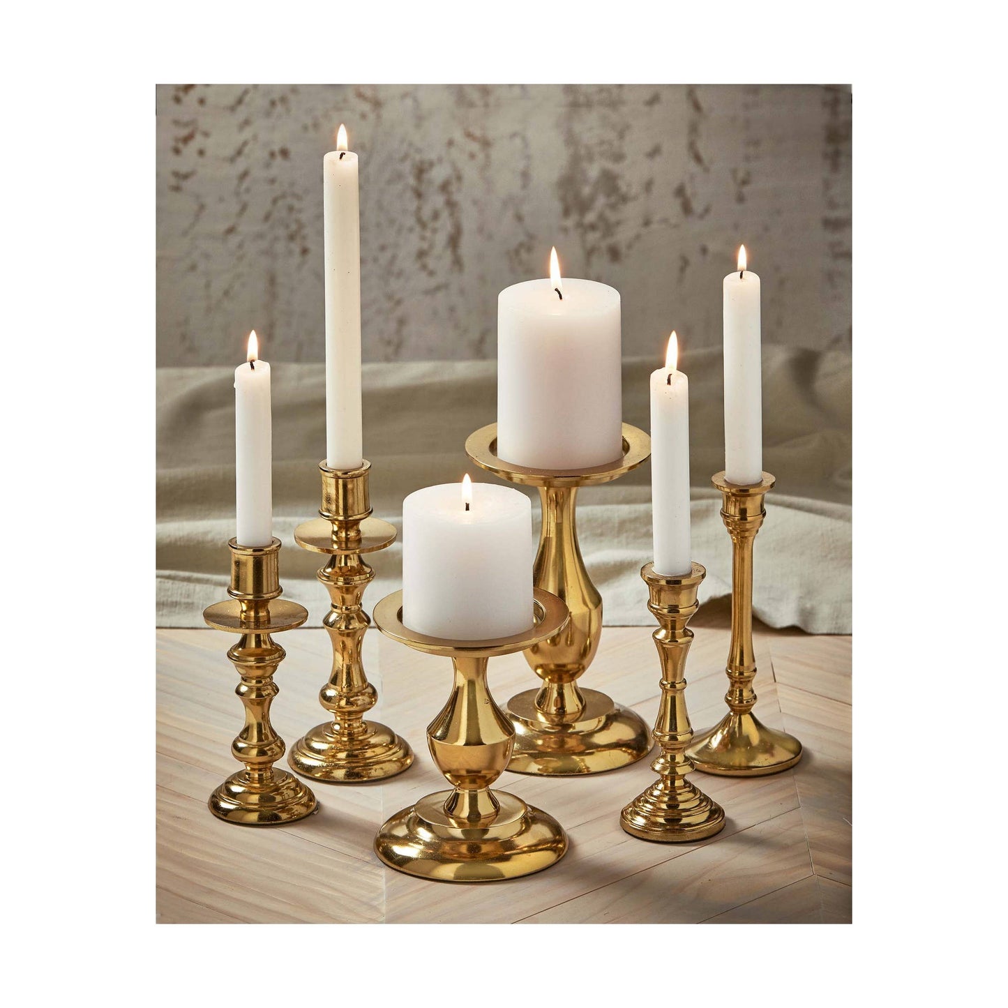 Stella Pillar Holder Large Yellow Cast Aluminum Everyday