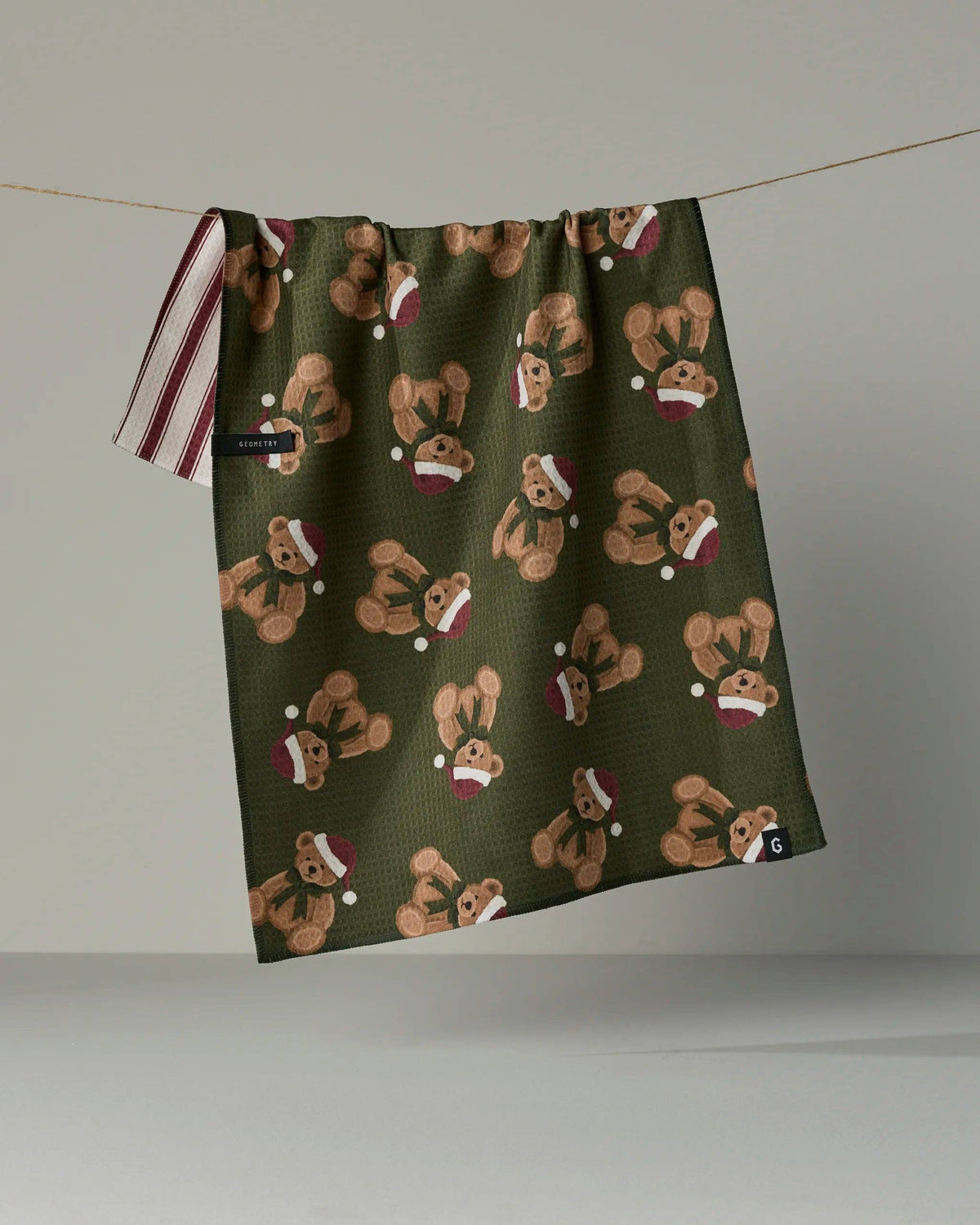 Geometry Christmas Bear LUXE Kitchen Towel