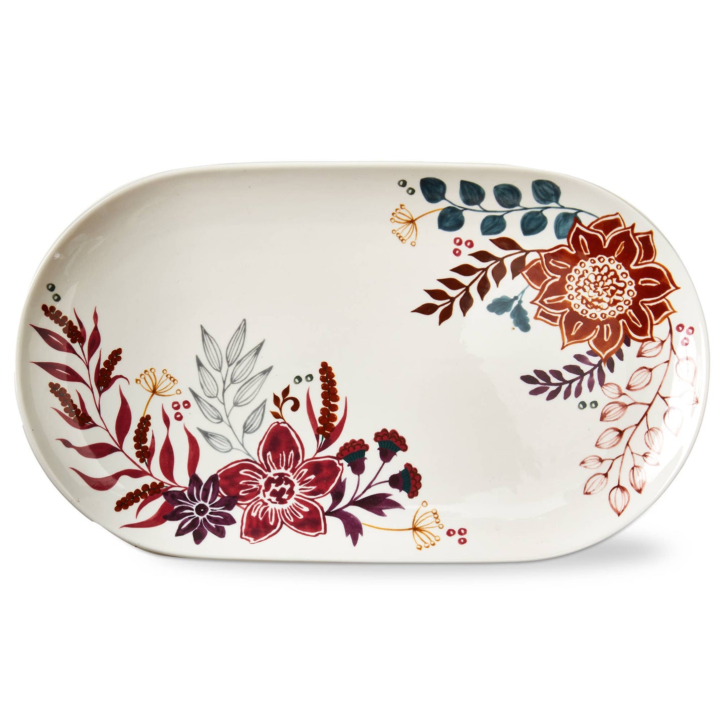 Autumn Bloom Platter Large Stoneware Multi