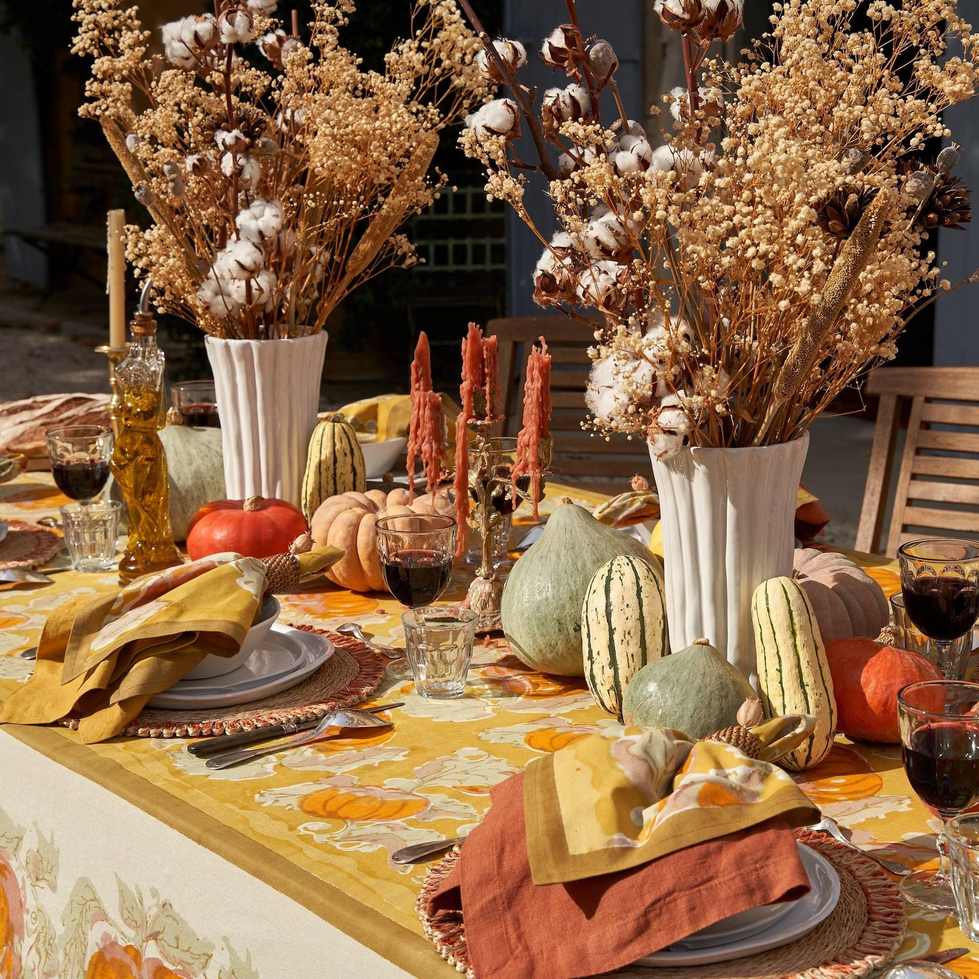 Pumpkin Orange & Mustard Tablecloths - Marcel’s Culinary Experience