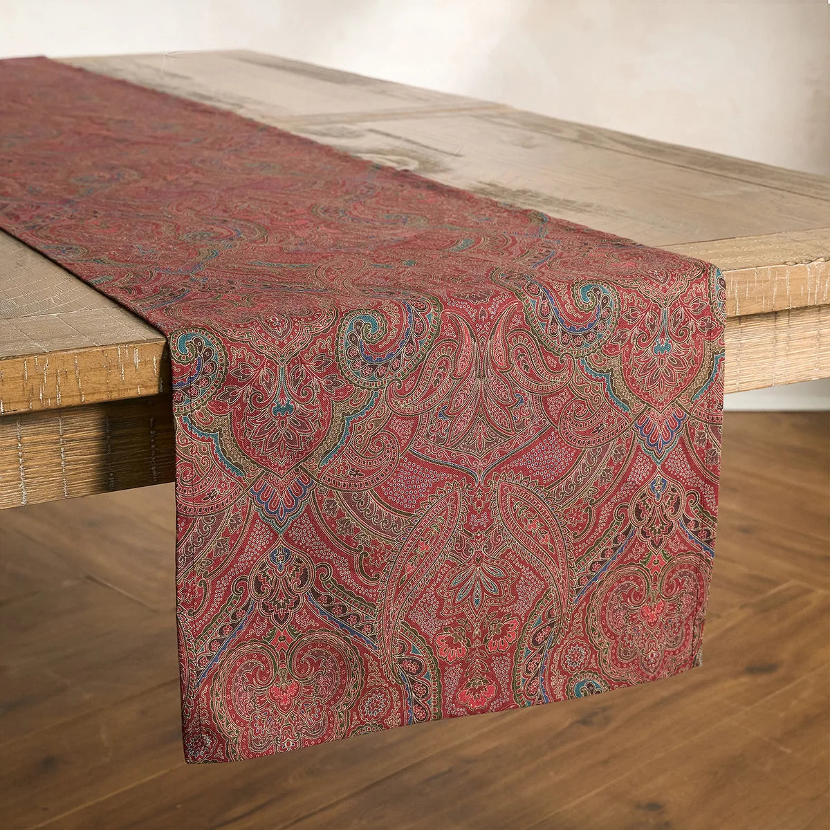Juliska Paisley Table Runner - Red, 18" x 90"