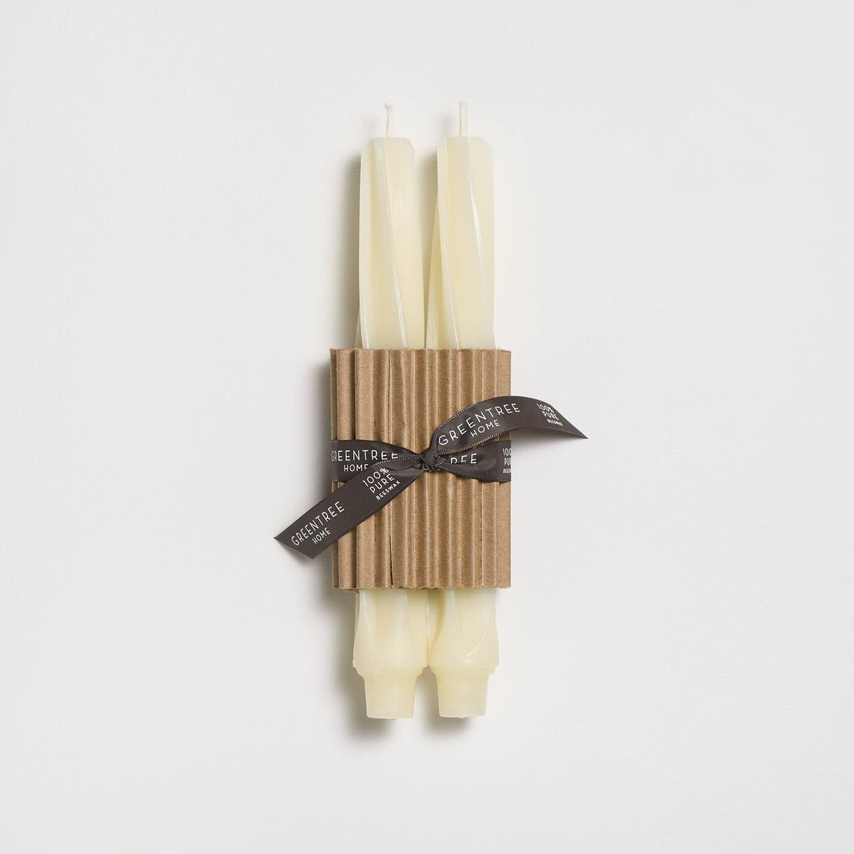 Greentree Home Twist Taper Handmade Beeswax Candles 9"