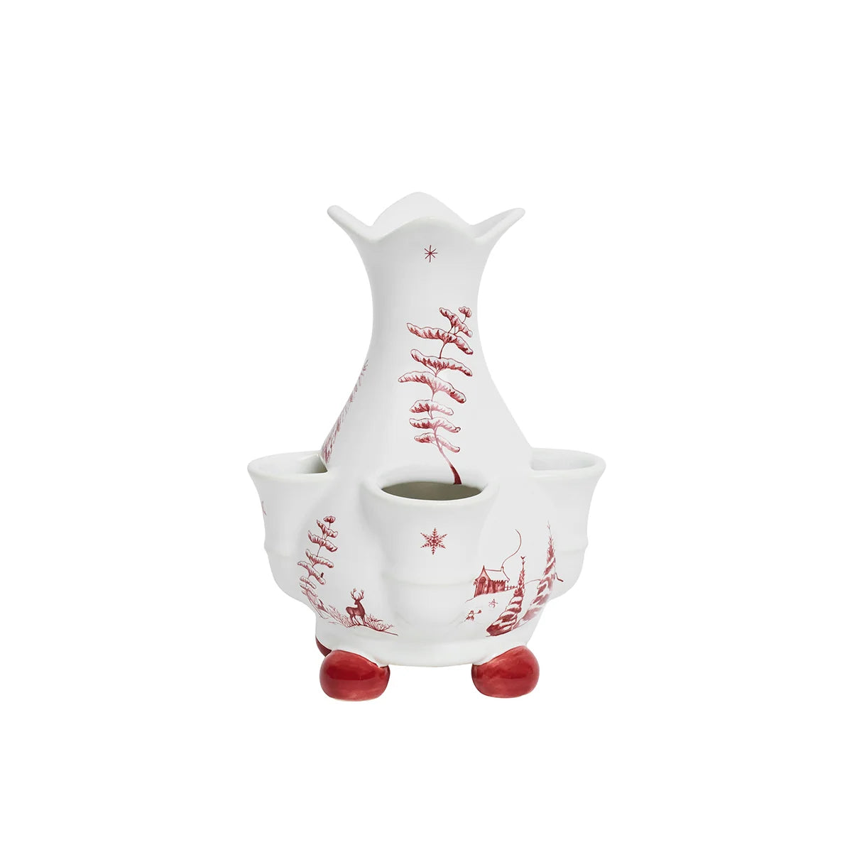 Juliska Country Estate Winter Frolic 6" Tulipiere Vase - Ruby
