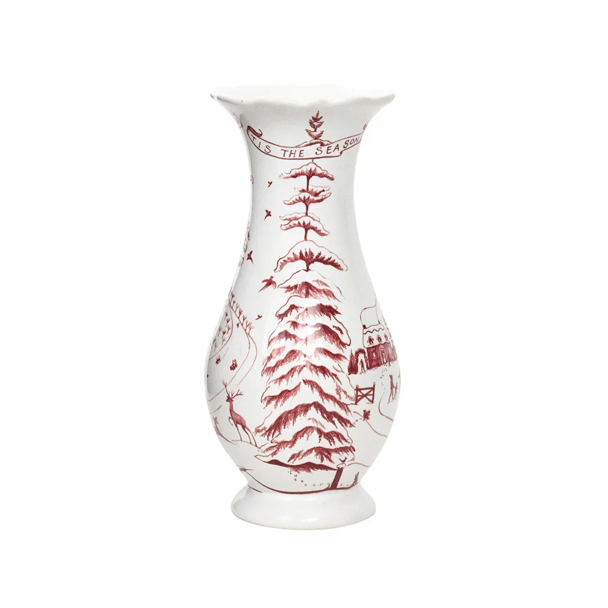 Juliska Country Estate Winter Frolic 9" Vase - Ruby