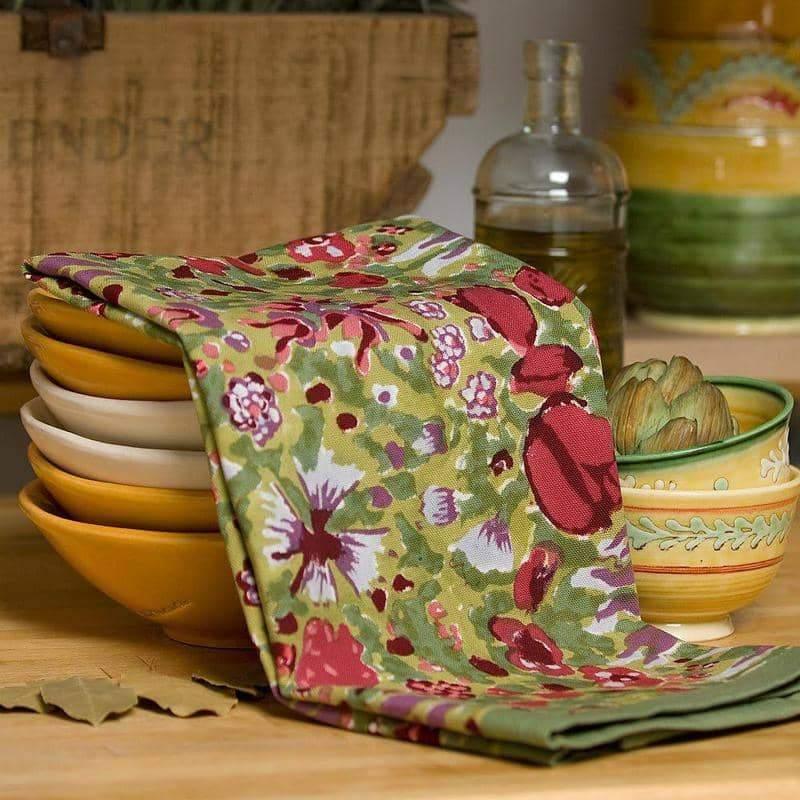 Couleur Nature Jardin Red & Green | Tea Towel - Marcel’s Culinary Experience