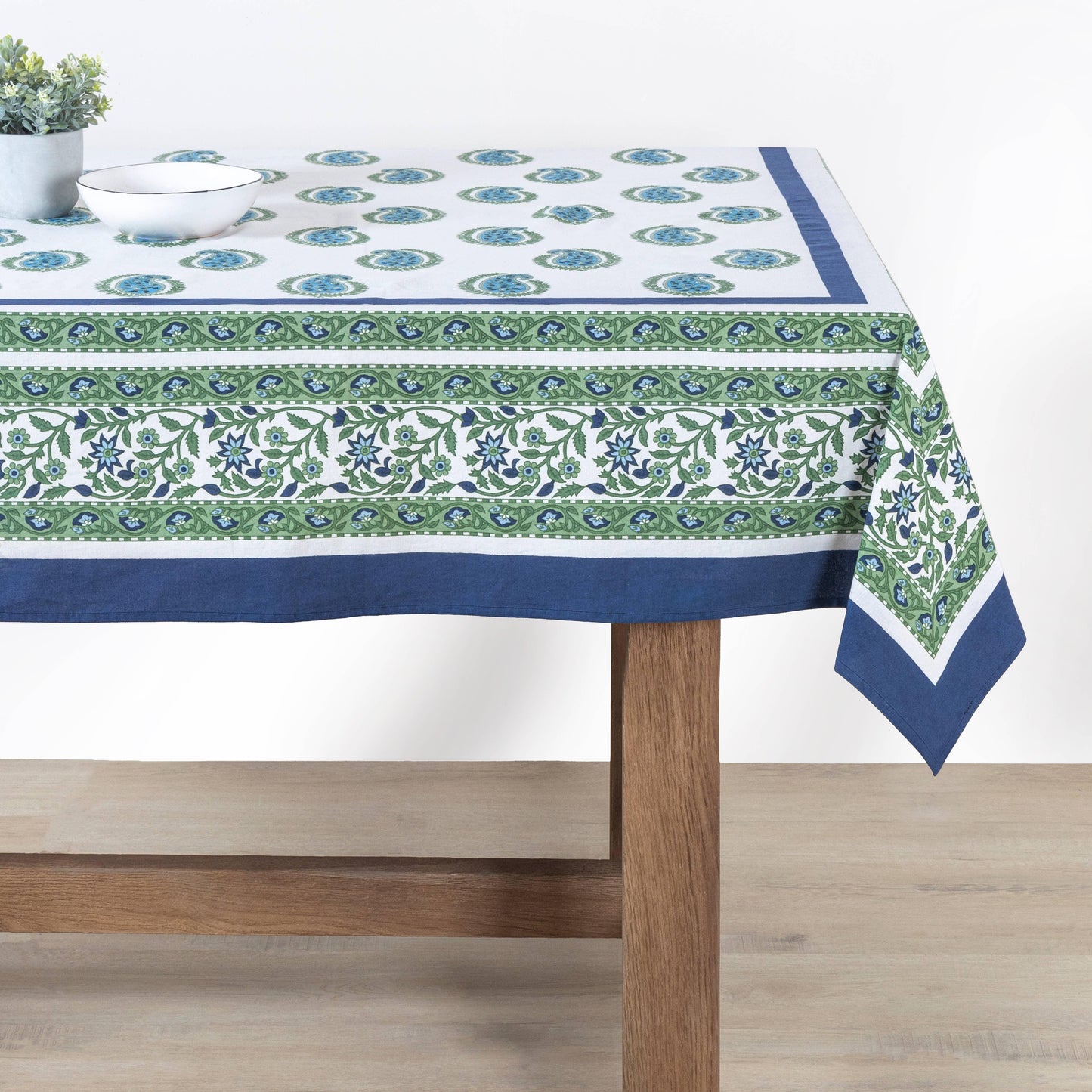 Couleur Nature Cassis Blue & Green Tablecloth - Marcel’s Culinary Experience