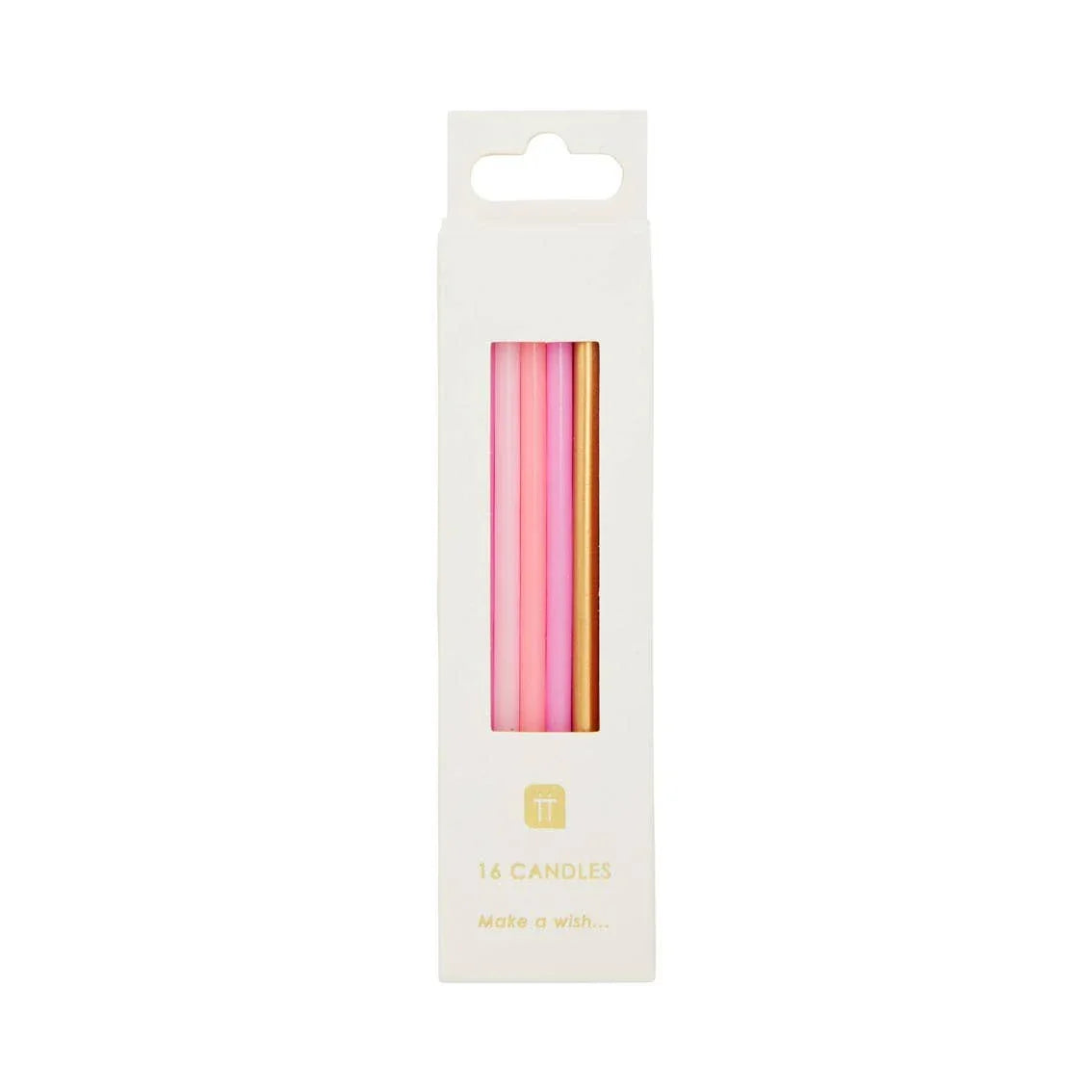 Rose Pink & Gold Birthday Candles | 16 Pack | Cake Candle | - Marcel’s Culinary Experience