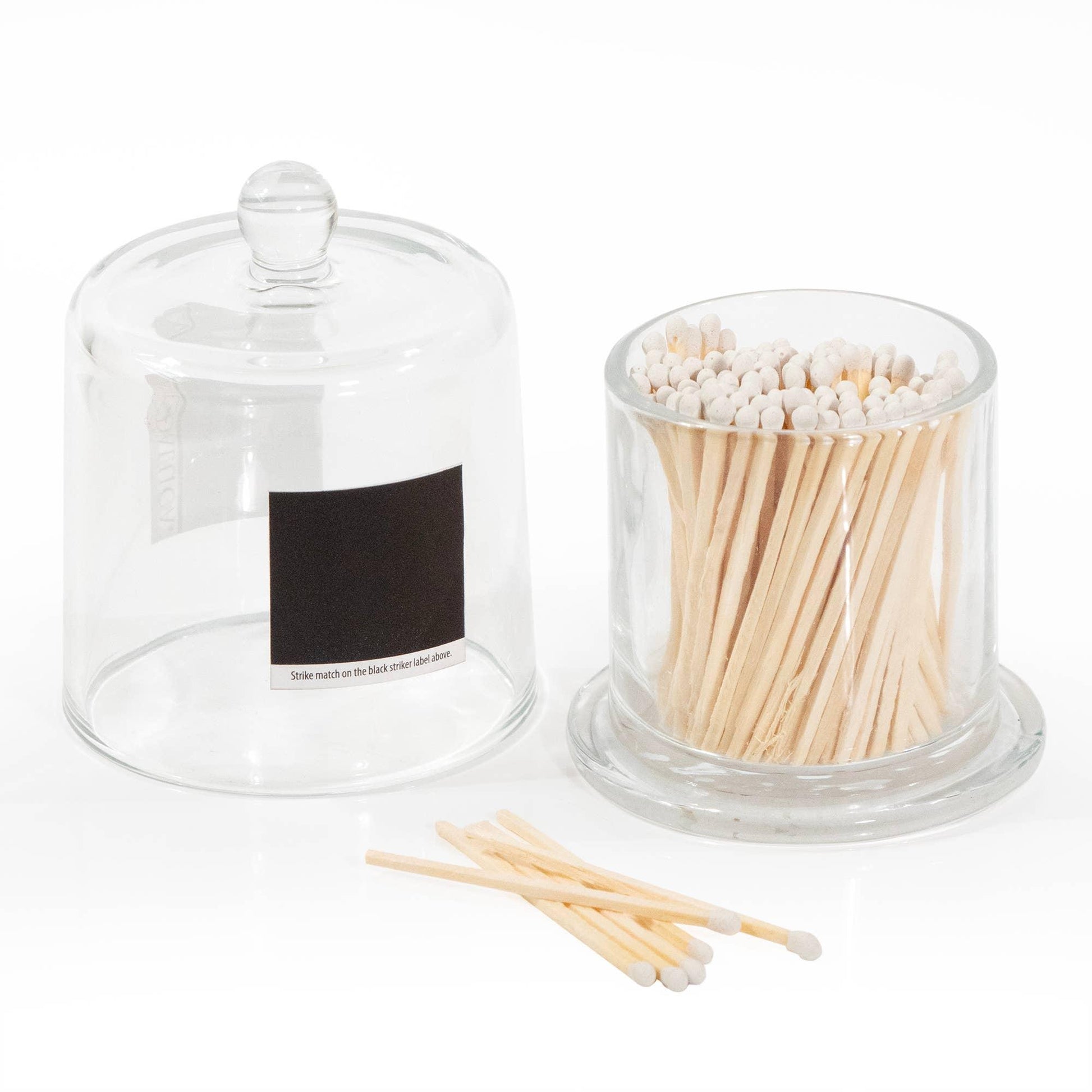 Glass Jar with Lid & 120 Wooden White Matches - Marcel’s Culinary Experience