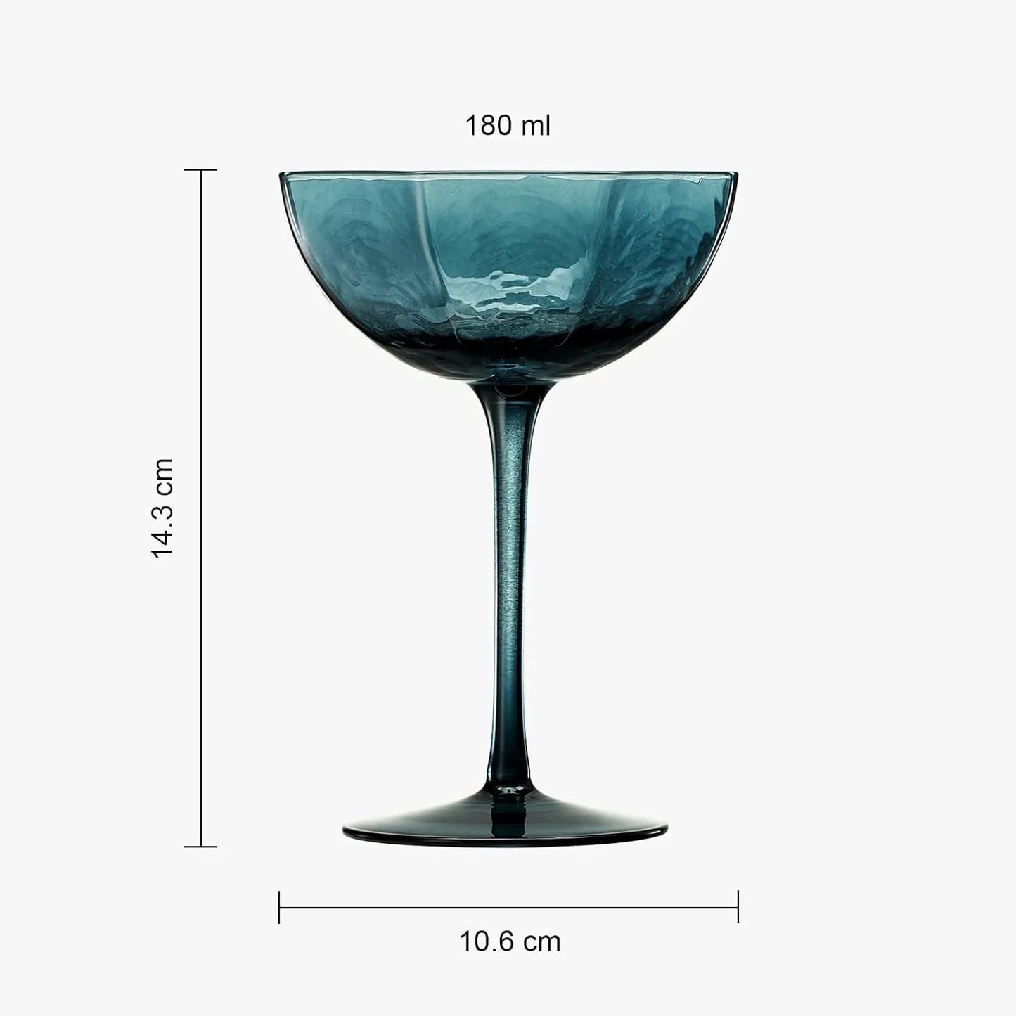 Cocktail, Martini & Champagne Luxury Angled Coupe Glasses 6 oz, Muted Colored - Marcel’s Culinary Experience