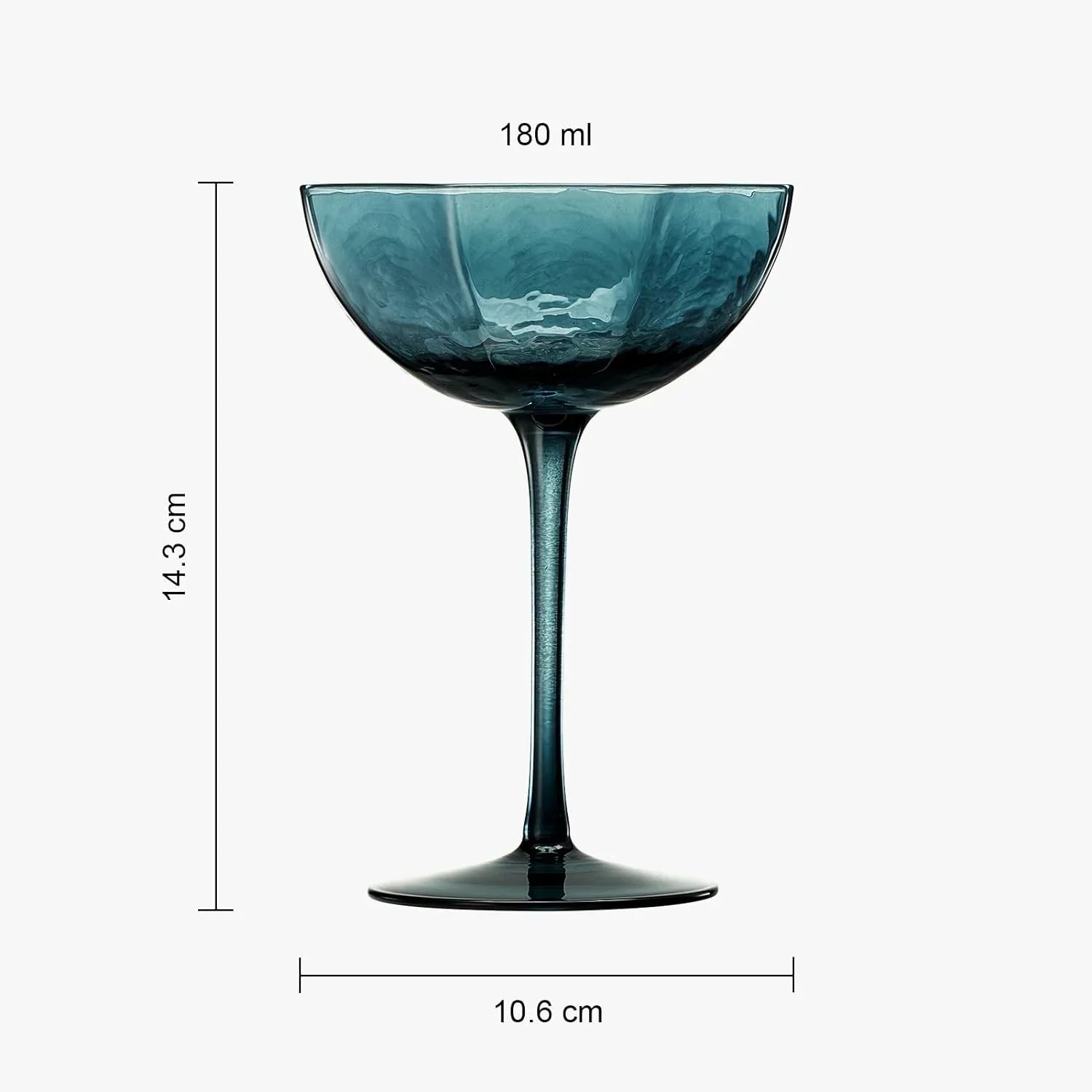 Cocktail, Martini & Champagne Luxury Angled Coupe Glasses 6 oz, Muted Colored - Marcel’s Culinary Experience