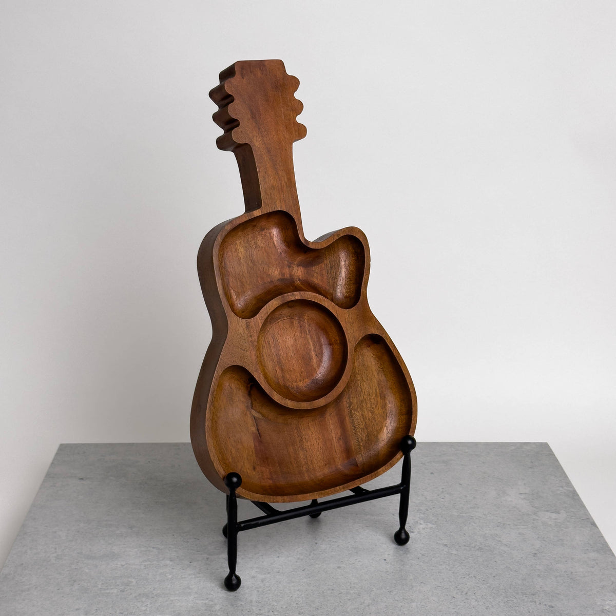 Rustic Wooden Guitar Serving Tray