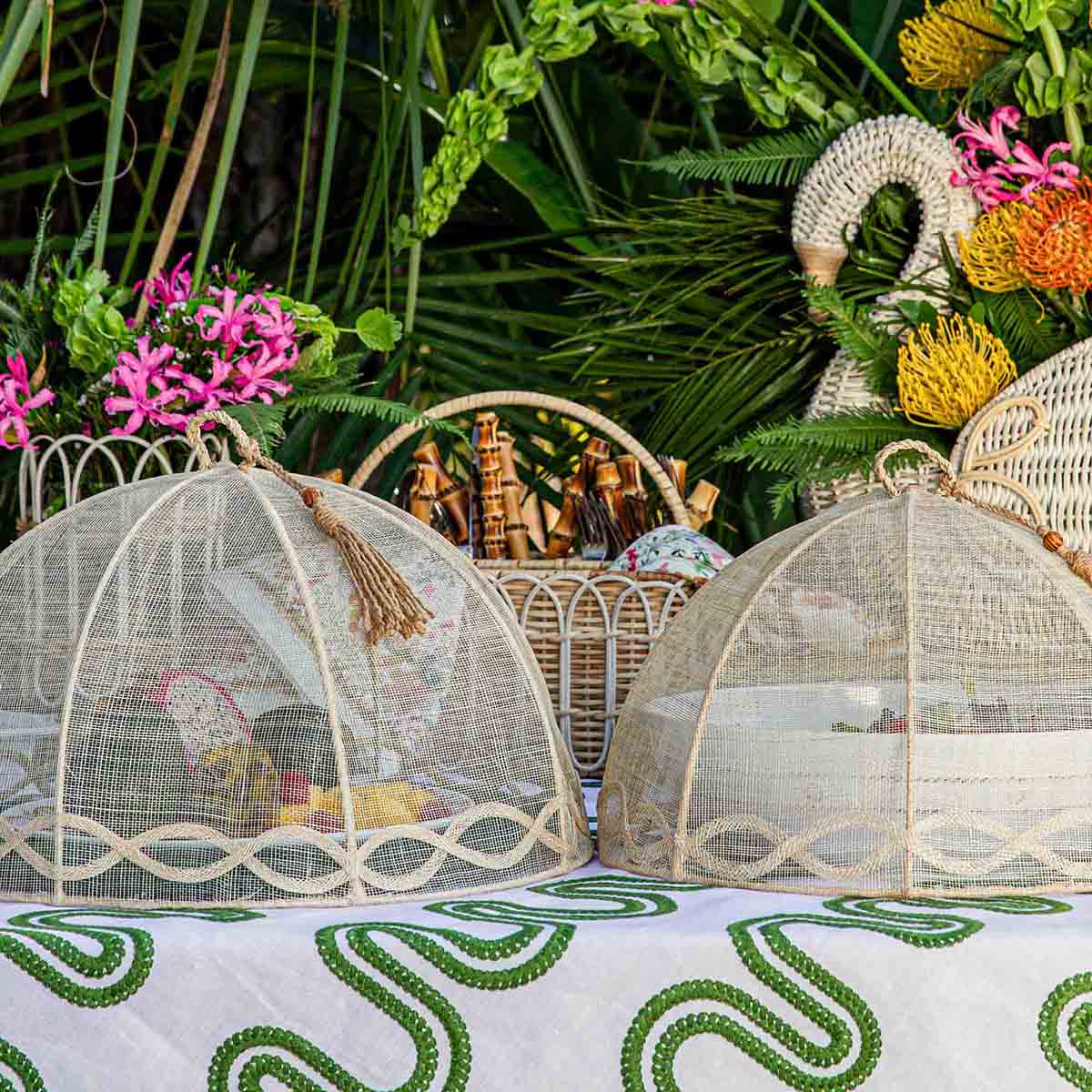 Juliska Tuileries Garden Mesh Round Food Cover, Set of 2