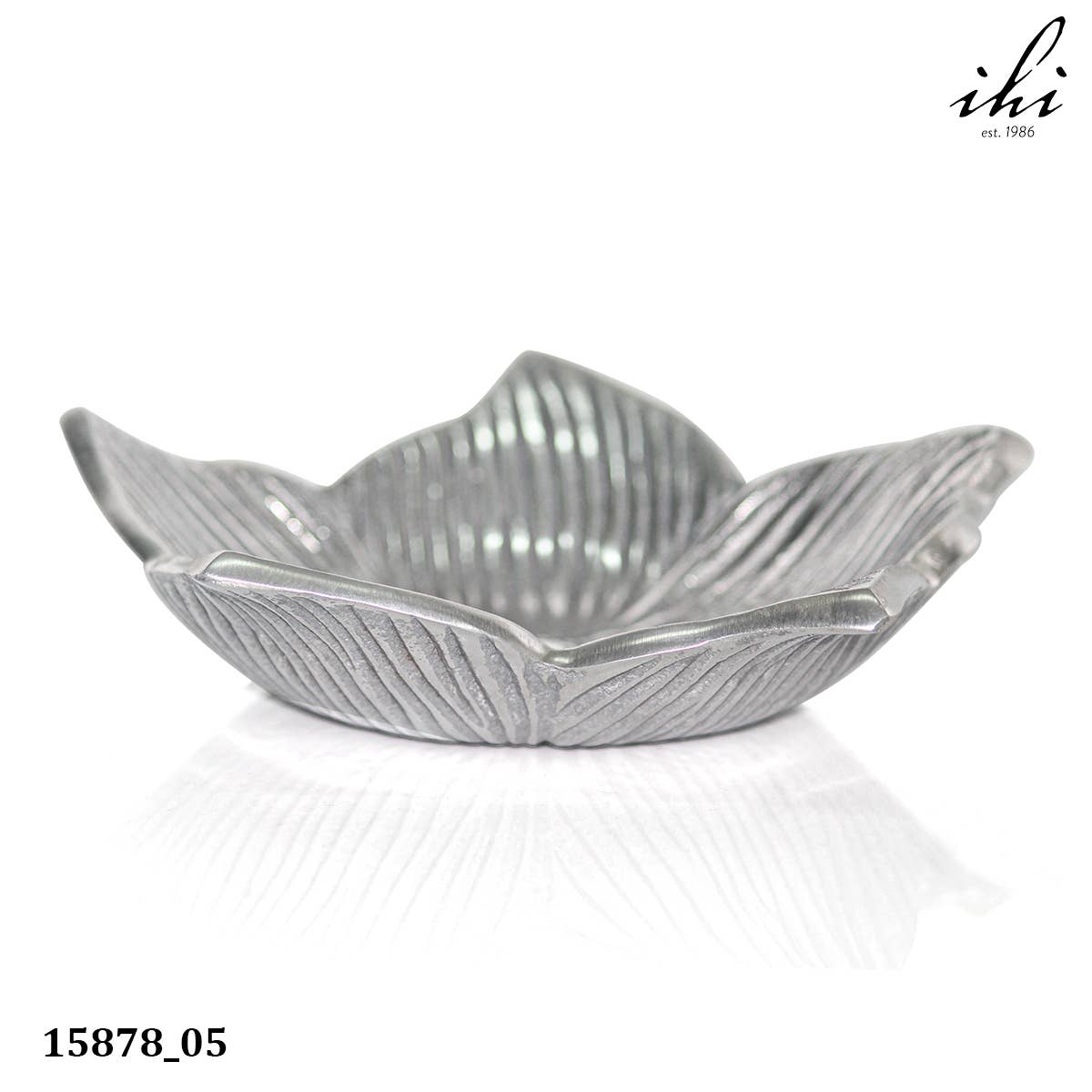 Silver Aluminum Flower Serving Bowl