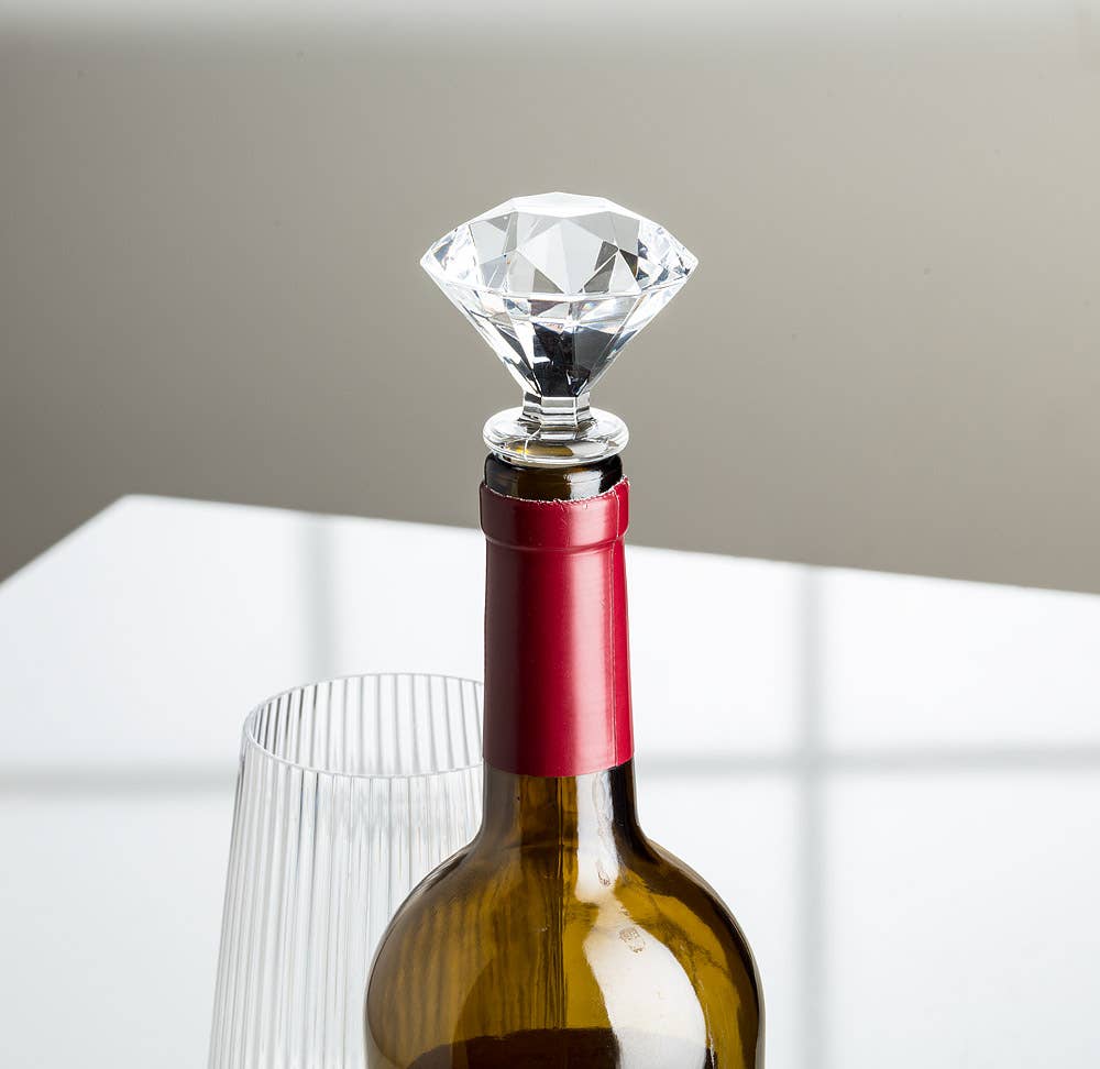 Round Cut Gem Bottle Stopper – 3"H