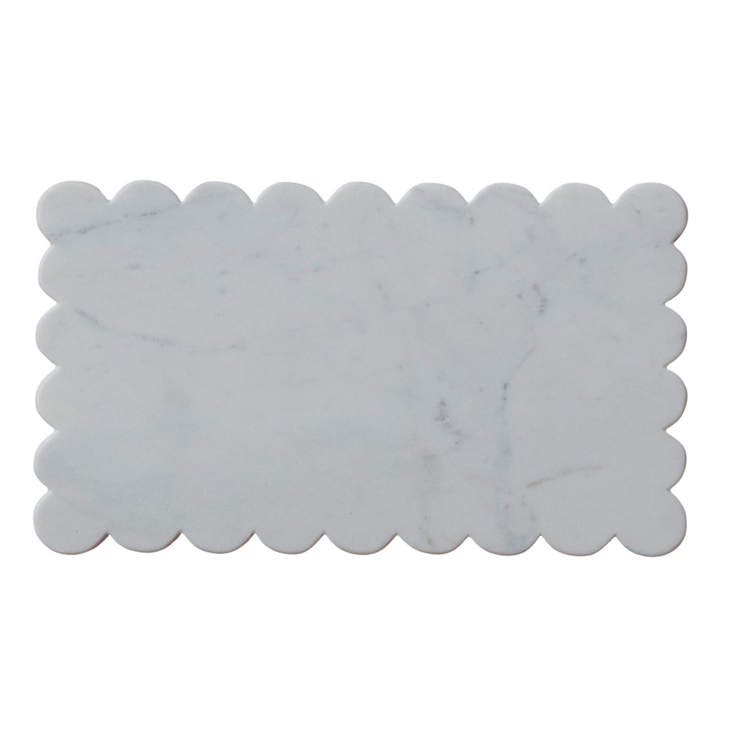 Marble Board with Scalloped Edge, White